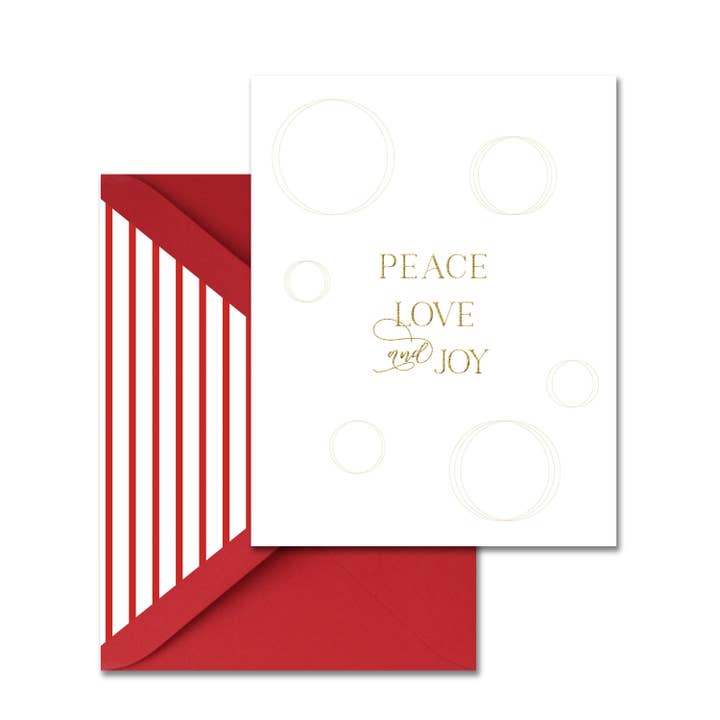 Peace Love Joy Greeting Card for wholesale by Leslie Store