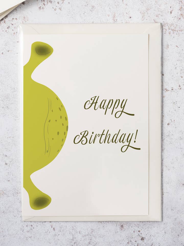Cartão de saudação Shrek “Feliz aniversário” por atacado de The Arty Hand