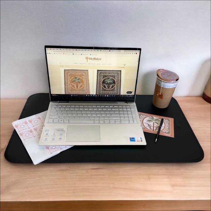 NOIR/GRIS Holliday and Home ~ 100% CUIR VEGAN - MATELAS À LANGER POUR BÉBÉ - en vente sur Faire12