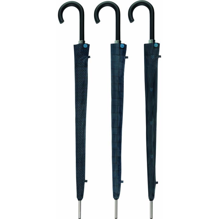 Långt paraply för män ”Golf” i svart och blått | Robust för wholesale av Clima Umbrellas