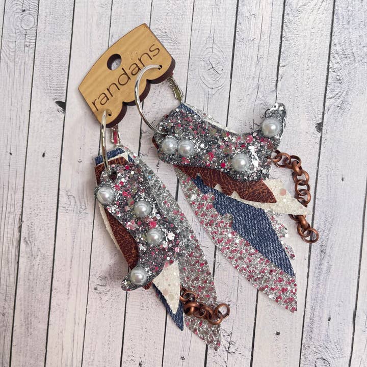 Randans fringe hoop earrings- denim boots pearls *read entire description prior to ordering* for wholesale by Randans