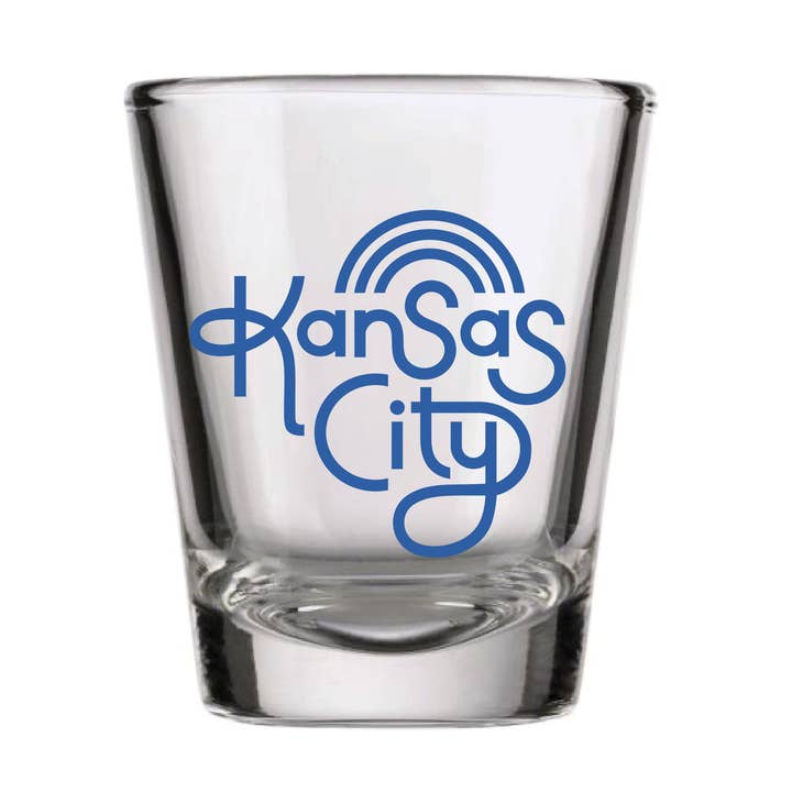Retro Kansas City Shotglass - Blauw voor wholesale door Ampersand Design Studio
