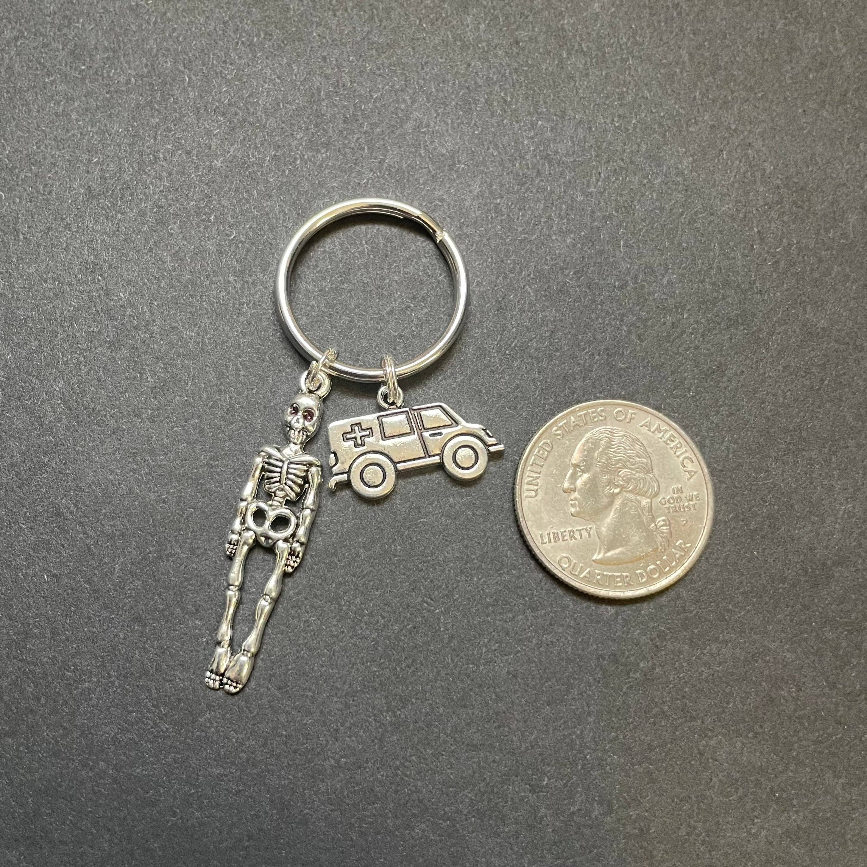 Alisha Goes Crafty – wholesale Keychain – Unisex – Ambulance Charm & Skeleton Key Chain, Paramedic, EMT1