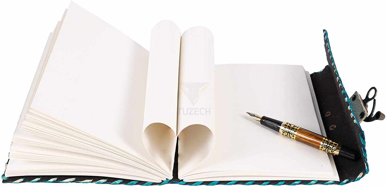 Tuzech Leather - Wholesale Journal/Diary - TUZECH Handmade Office Home Daily Use, Poem Writing Beautiful Pure Leather Luck Stone Bound Journal/Diary with C-Lock for Men and Women 8 Inches5