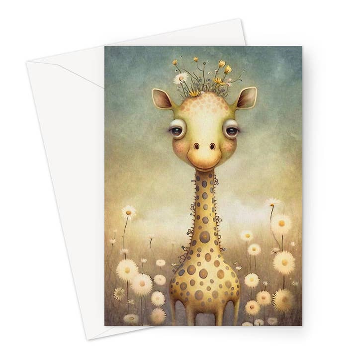 Kleine Giraffen-Grußkarte — groß, A5 für den Großhandel von Wild And Arty