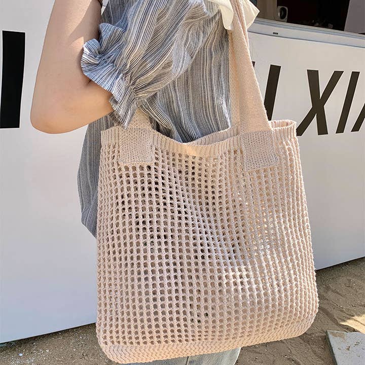 Crochet Handbags Beach Mesh Knit Bags Tote Bags Women's Shoulder Bags and other Purchase Wholesale rattan mesh. Free Returns & Net 60 Terms on Faire trending on Faire.
