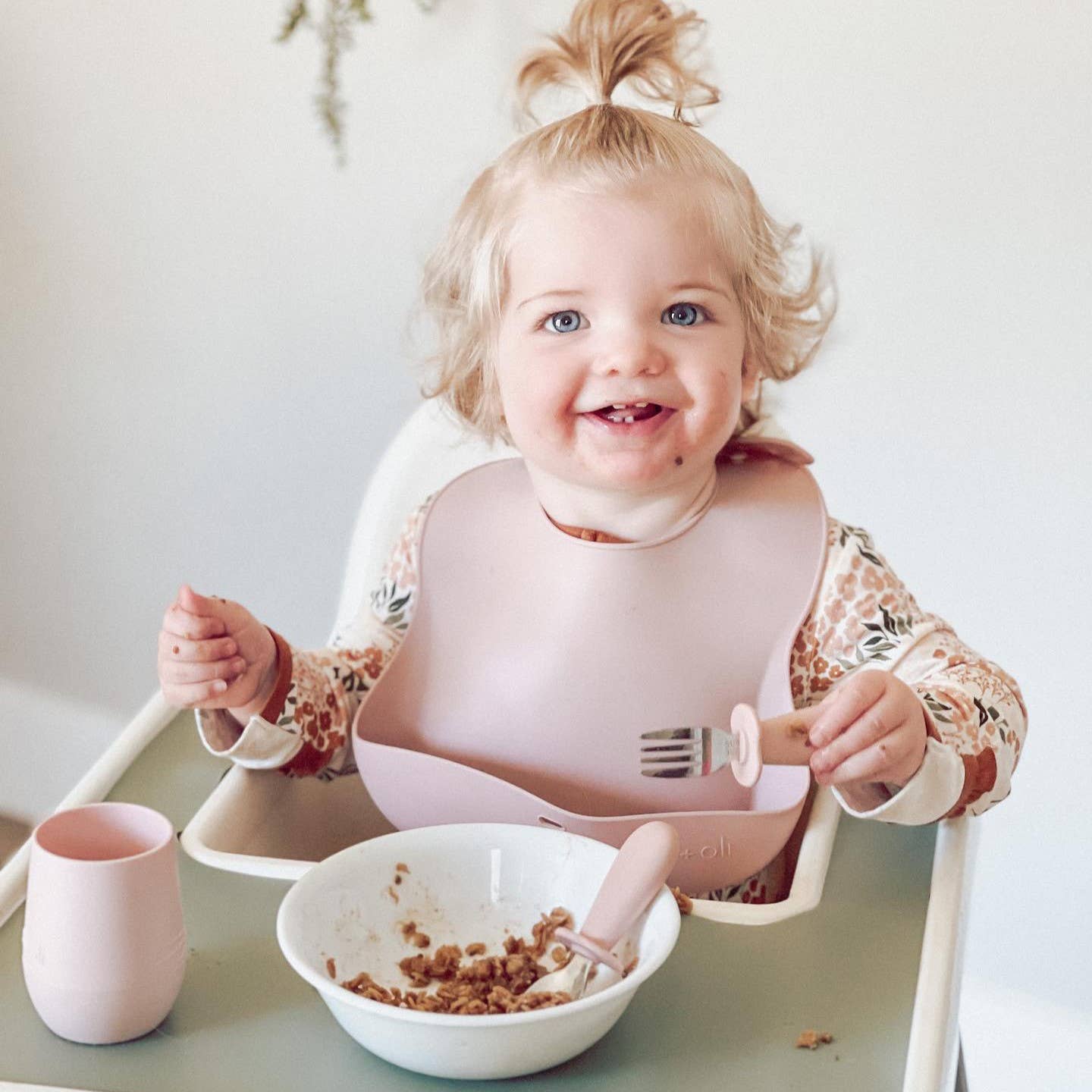 Ali+Oli - Wholesale Flatware Set - Kids & Baby - Ali+Oli Spoon & Fork Learning Set for Toddlers (Pink) 6m+1