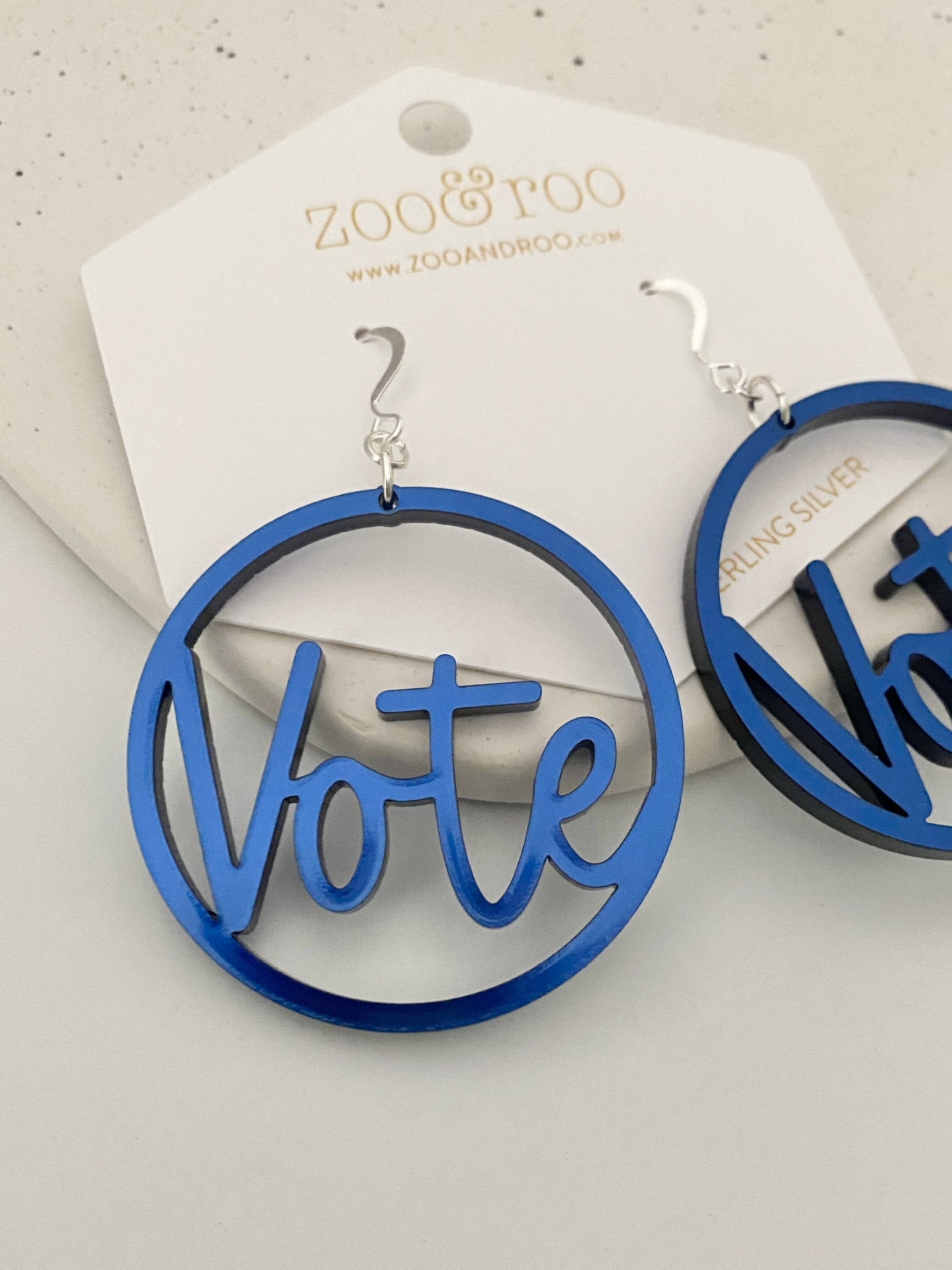 zoo&roo - Wholesale Dangle Earrings - VOTE Acrylic Earrings | Handmade Patriotic Jewelry2