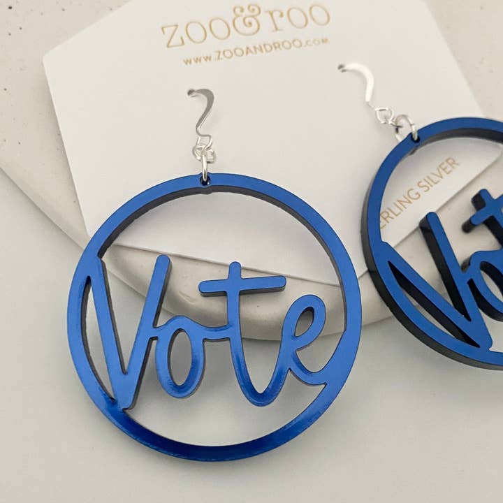 zoo&roo - Wholesale Dangle Earrings - VOTE Acrylic Earrings | Handmade Patriotic Jewelry2