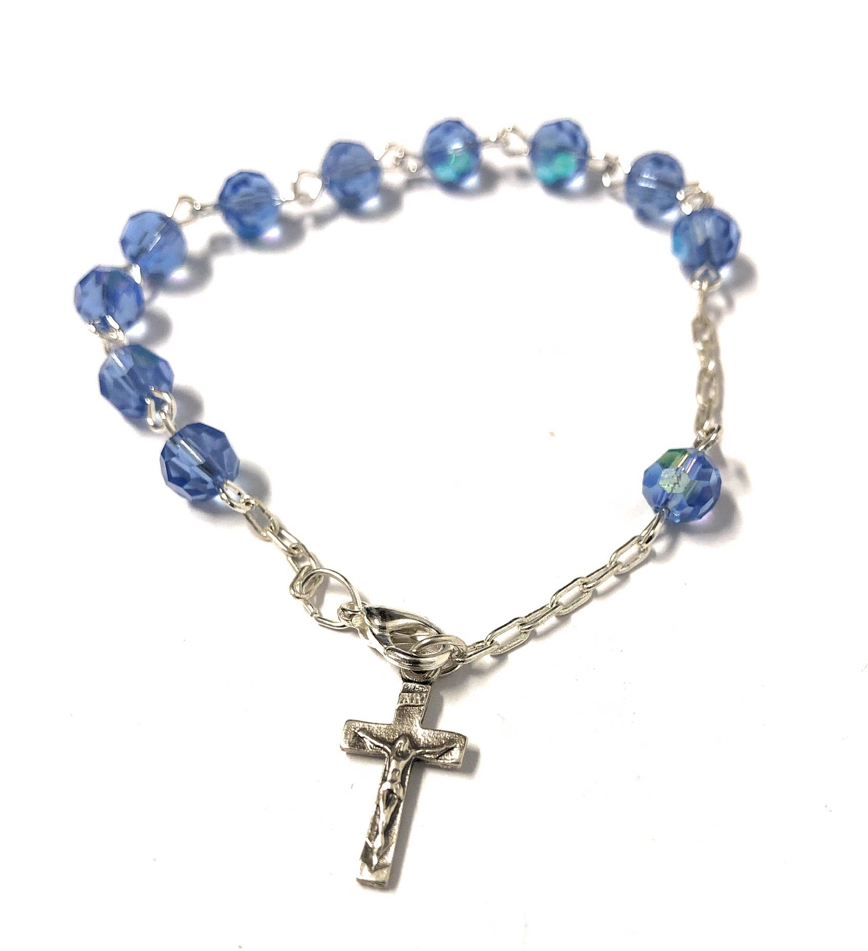 Costa Articoli Religiosi - Wholesale Beaded Bracelet - Ten decade light blue crystal bracelet mm.62
