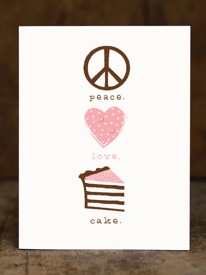 La paix. L'amour. Gâteau. pour la vente par Sugarhill Card Co