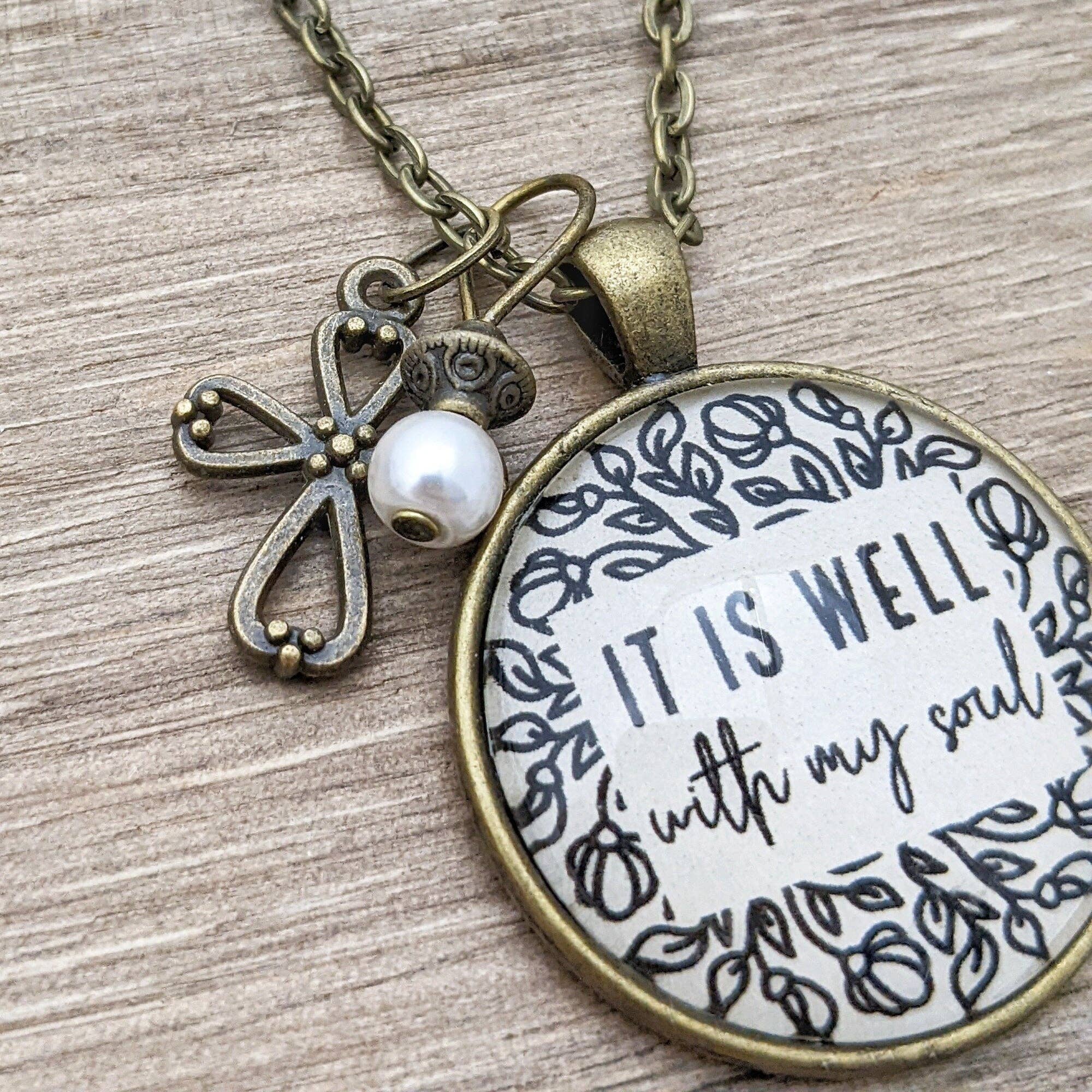 Ivy Barn Designs - Wholesale Pendant/Charm Necklace - It is well with my soul pendant necklace1