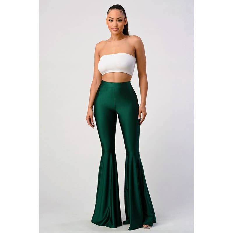 Lime All the Time - Wholesale Pants - Women's - Solid Bell Bottom Flare Pants6