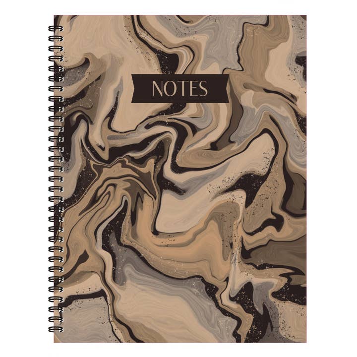 Coffee Marble Notebook (from "Sip of Coffee" Collection) Spiral Lined Notebook, 8.5 x 11in for wholesale by Amy Designs