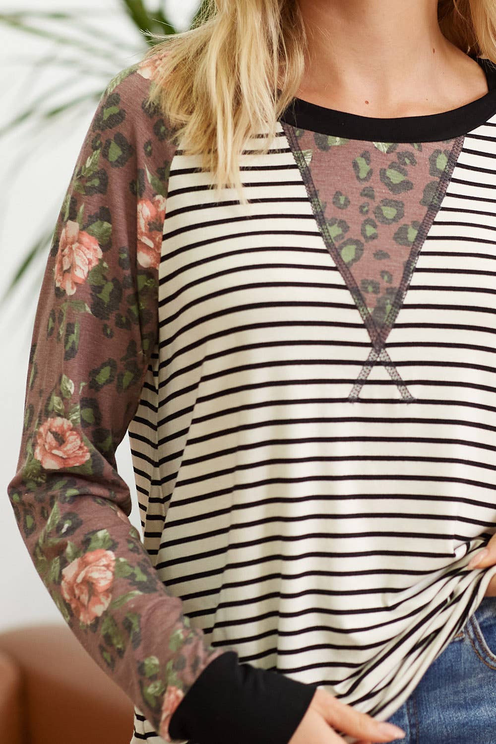 lovely melody – wholesale Tunika - Dam – LMT2704-i en blixt Leopard Raglan Top2