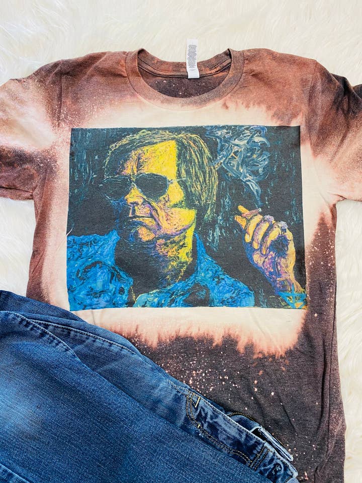 Maglietta sbiancata con musica country di George Jones per la vendita all'ingrosso da parte di Neat Creations