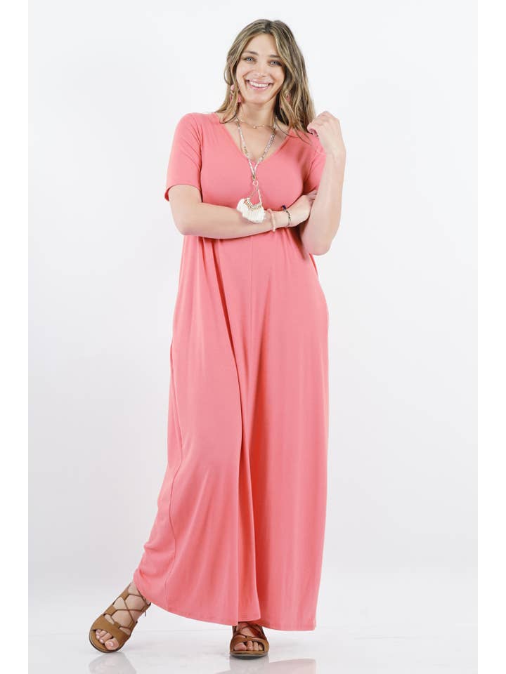 42POPS - Wholesale Dress - Women's - ",,..._ Plus size Maxi Dress As Shown