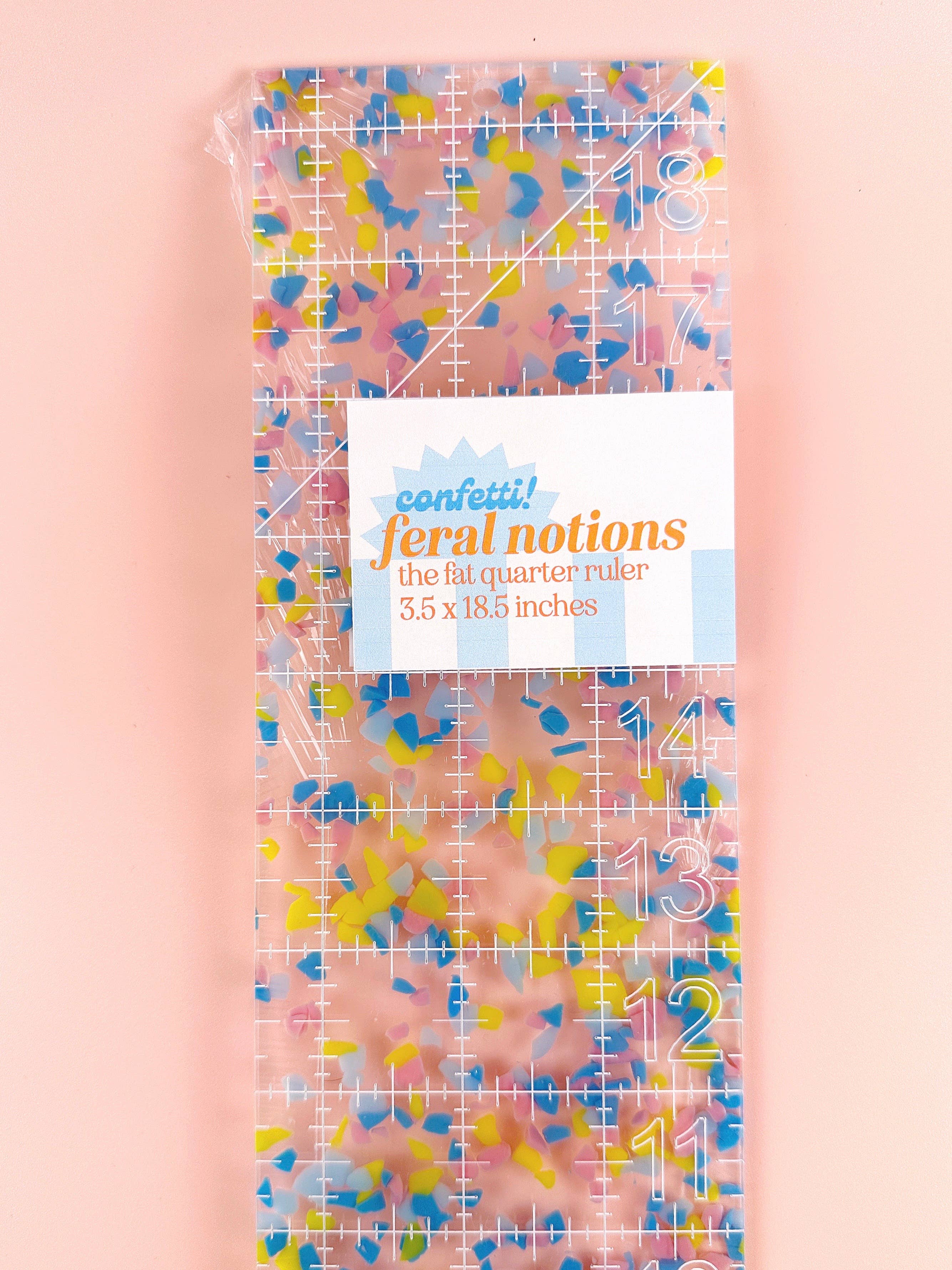 Feral Notions - Wholesale Craft Tool - Fat Quarter Quilting Ruler 1