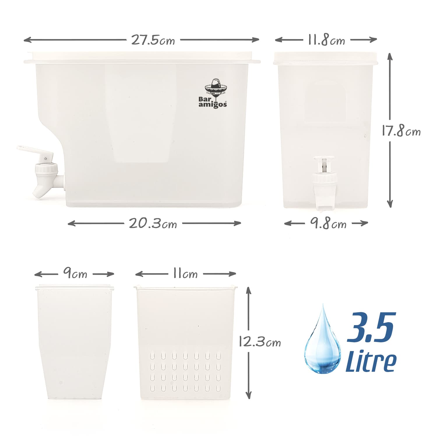 Wholesale Gifts Tomorrow - Vente Distributeur de boisson - Distributeur d'eau infusée aux fruits avec robinet 3,5L5