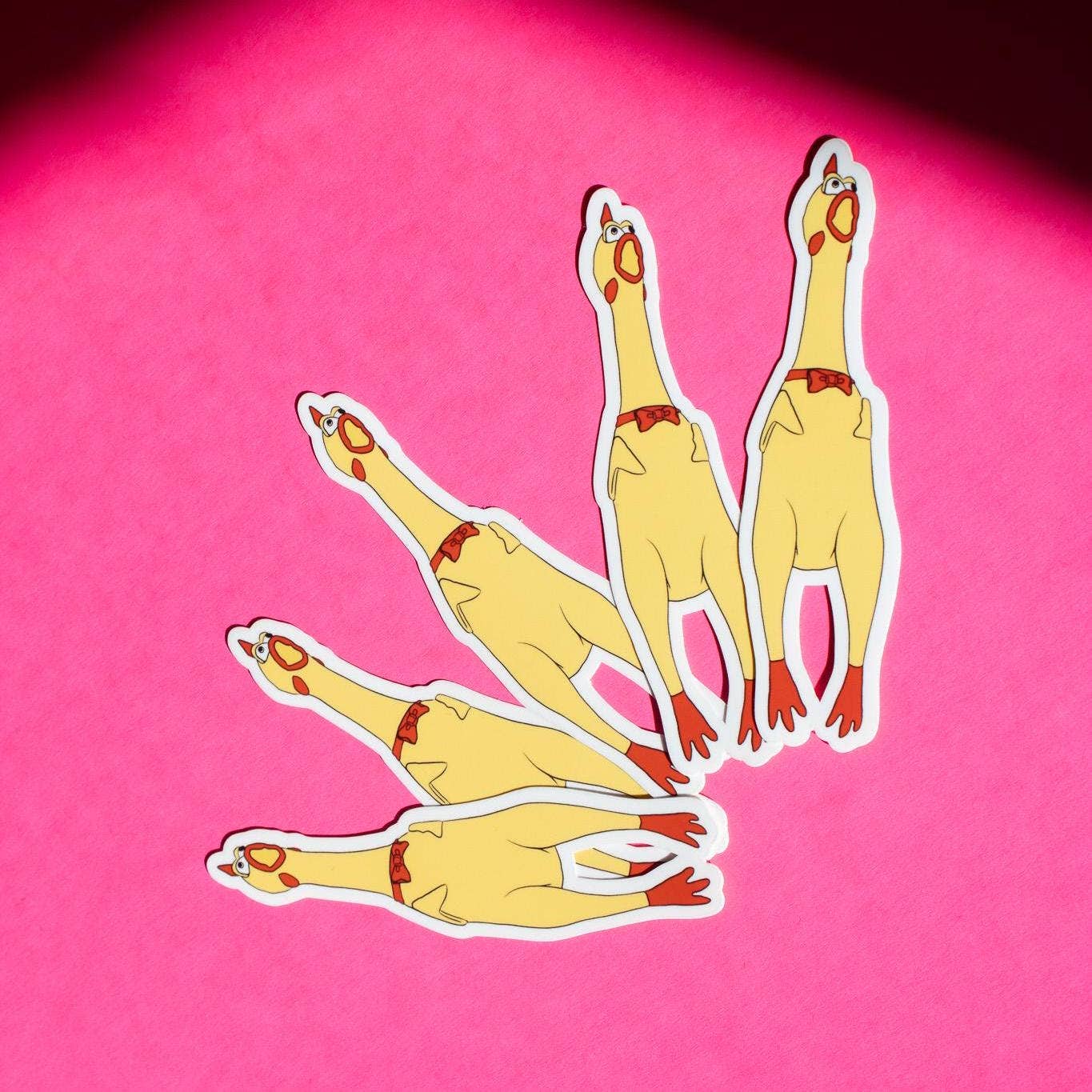 Doctor Scribble - Venta al por mayor Pegatina - Pegatina de vinilo de pollo de goma chillón7