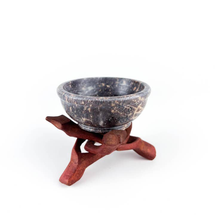 GREENROOTS USA LLC – wholesale Rökelsehållare – 4 ”Cobra Stand + 3" sten skål brännare set kol harts kottar3