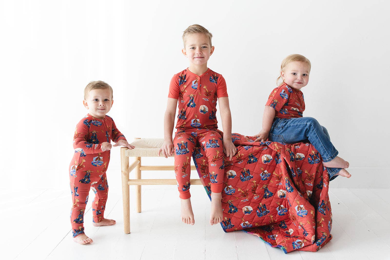 Charlie Lou Baby - Wholesale Sleepsuit - Baby - Bamboo Rompee™ | Llama Llama Red Pajama5