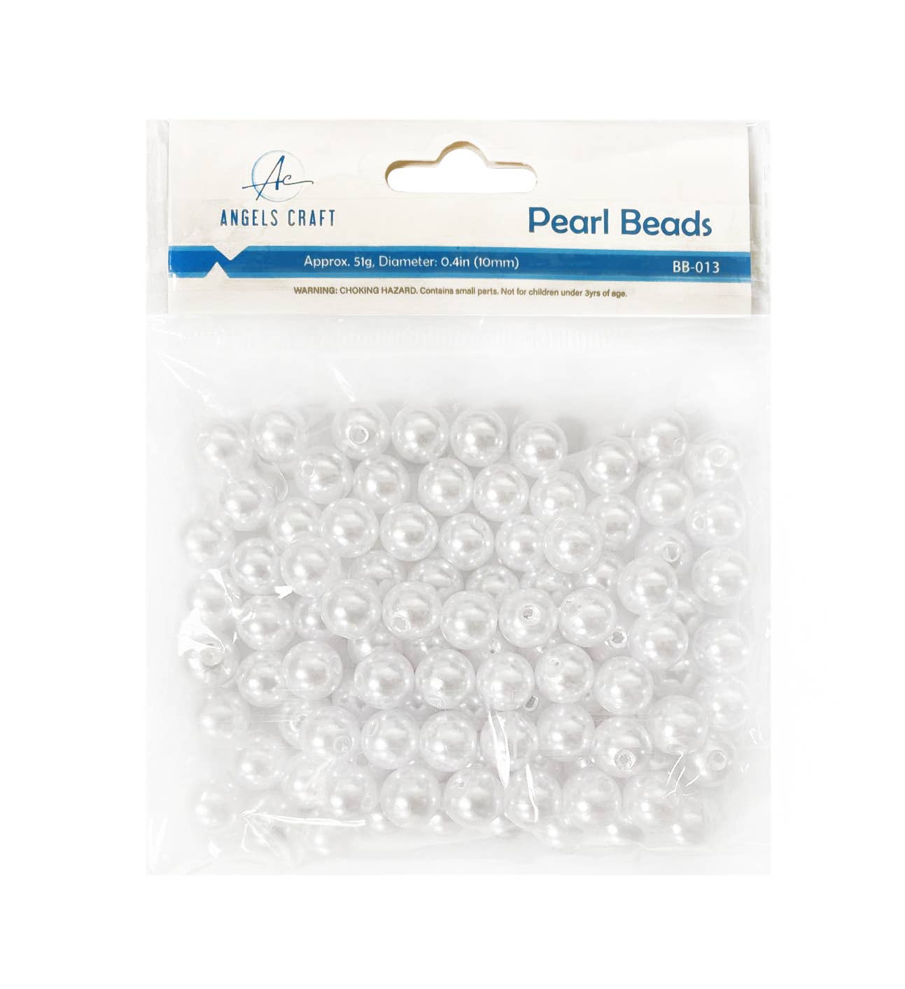 Angels Craft - Wholesale Beads - Pearl Beads, Bright White, 200-ct2