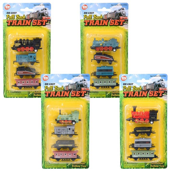 La Luna Bella - Toys - Wholesale Classic Toy - Kids - 2" DIECAST PULL BACK MINI LOCOMOTIVE TRAIN SET LLB kids toys