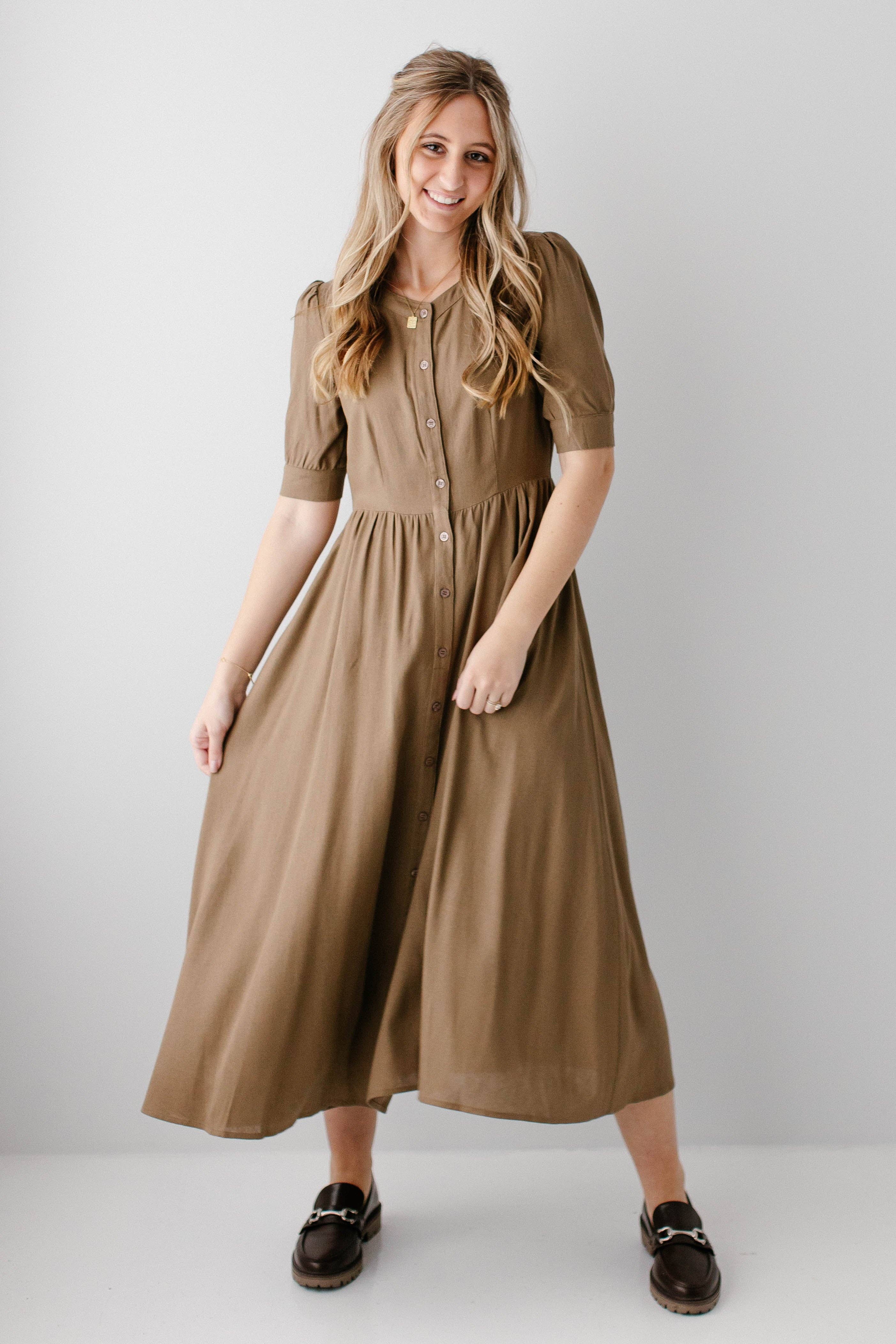 The Main Street Exchange - Wholesale Dress - Women's - 'Nora' Button Front A-Line Dress0