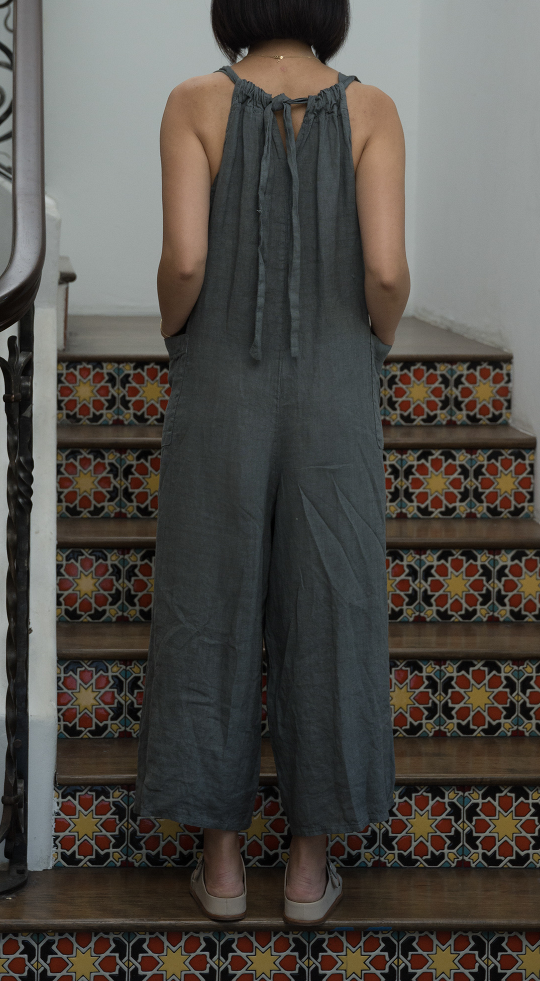 Merci Marie - Wholesale Jumpsuit - Women's - Linen Racer Back Jumper #1971211