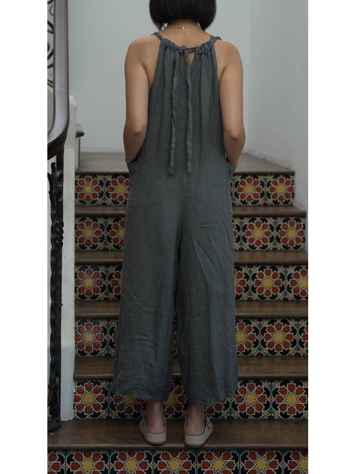 Merci Marie - Wholesale Jumpsuit - Women's - Linen Racer Back Jumper #1971211