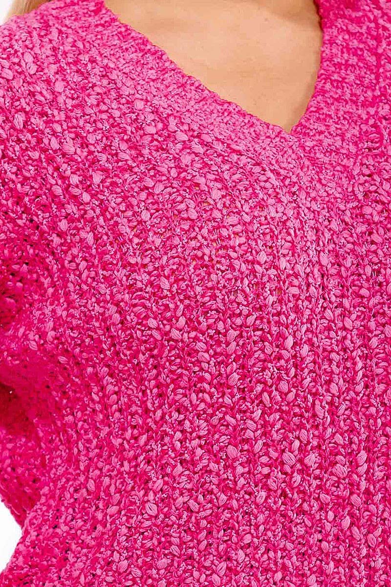 ROUSSEAU - Wholesale Knit Sweater - Women's - LONG SLEEVE V-NECK KNIT PULLOVER SWEATER6