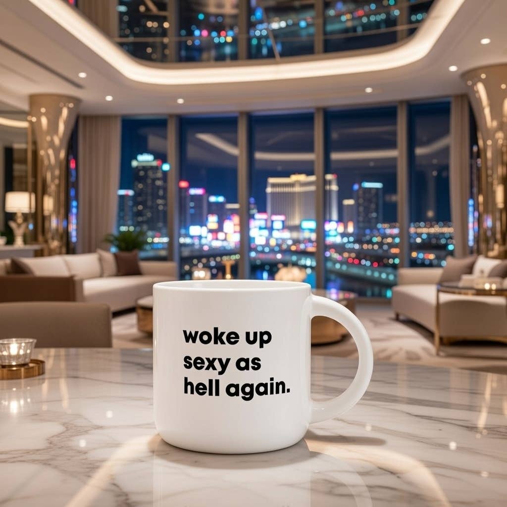 Meriwether - Vente Tasse à café - Réveillé(e) sexy comme l'enfer encore une fois... Tasse à café.3