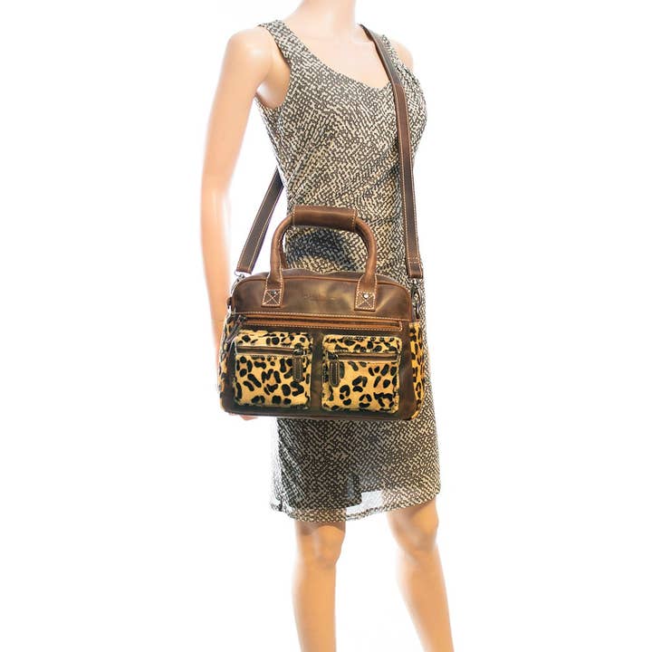 Arrigo - Wholesale Shoulder Bag - Women's - Westernbag Cognac Buffalo Leather with an Animal Print15