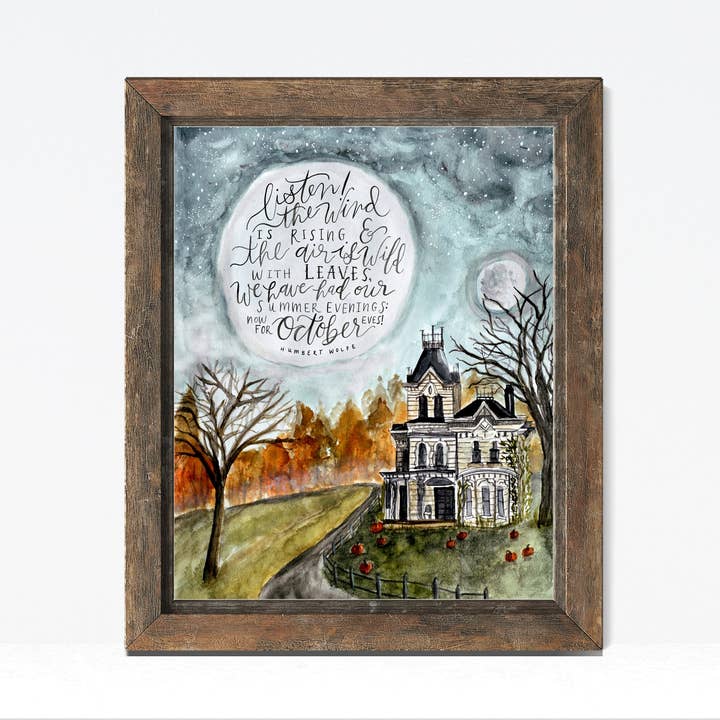 Fox and Wild - Wholesale Art Print - Halloween Haunted House Print5