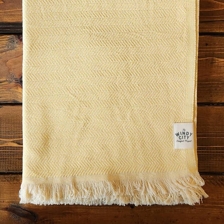 Modern XXL Throw: Buttermilk Yellow for wholesale by Windy City Comfort Project