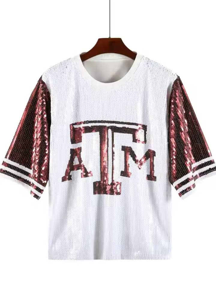 Texas A&M Aggie Sequin Shirt for wholesale by Tatter'd Royals