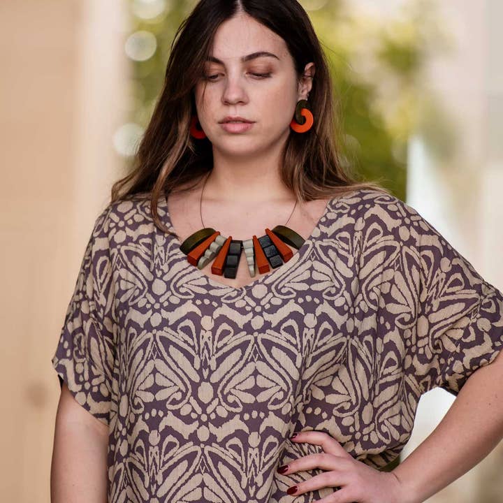 Bijondo - Venta al por mayor Gargantilla ancha - Collar corto artesanal de madera Toy4