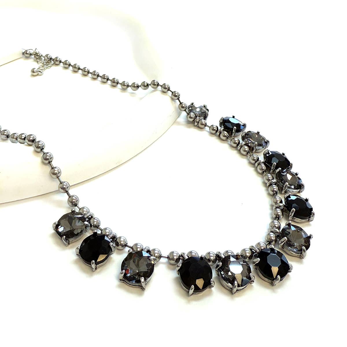 StarryNYC - Wholesale Beaded/Pearl Necklace - Crystal Glass Bead Dangle Station Ball Beaded Chain Necklace10