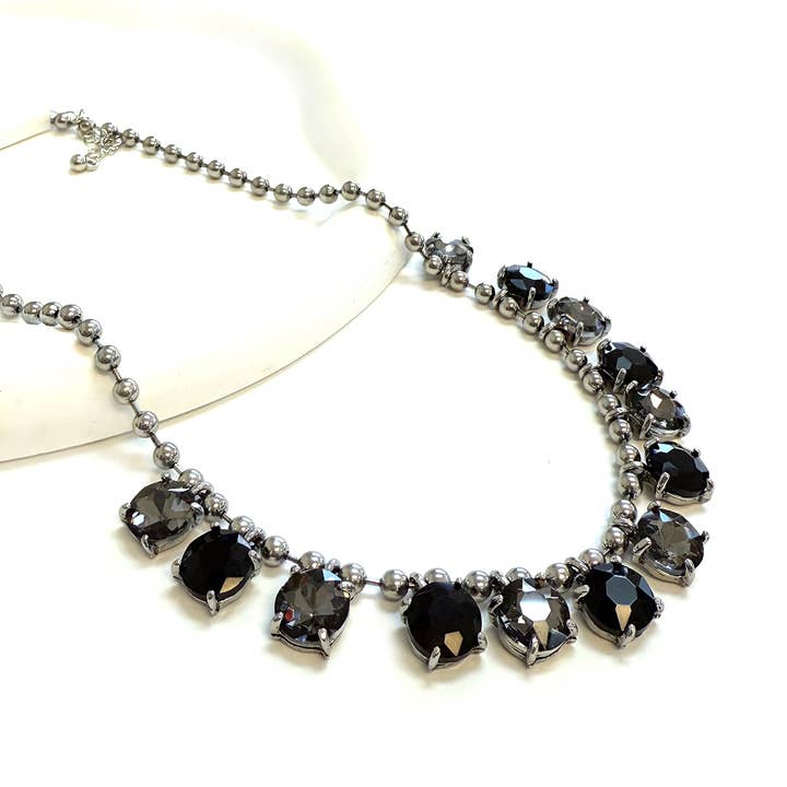 StarryNYC - Wholesale Beaded/pearl necklace - Crystal Glass Bead Dangle Station Ball Beaded Chain Necklace9