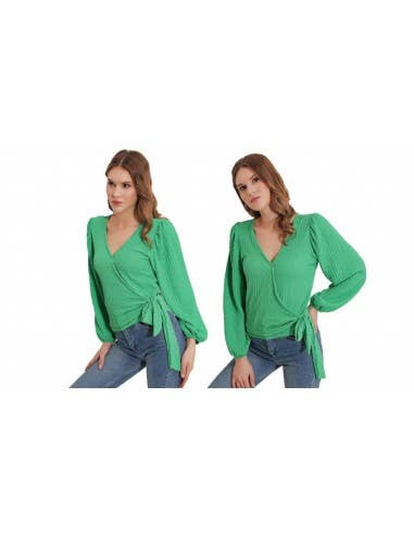 Mani Textile - Wholesale Blouse - Dames - Cache Coeur hemd - Groen7