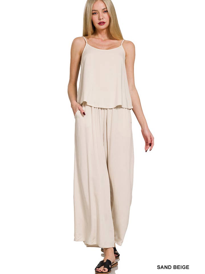 42POPS - Wholesale Lounge Set - Women's - .0802 Rayon Cami & Pants 2pc Set SI-274434