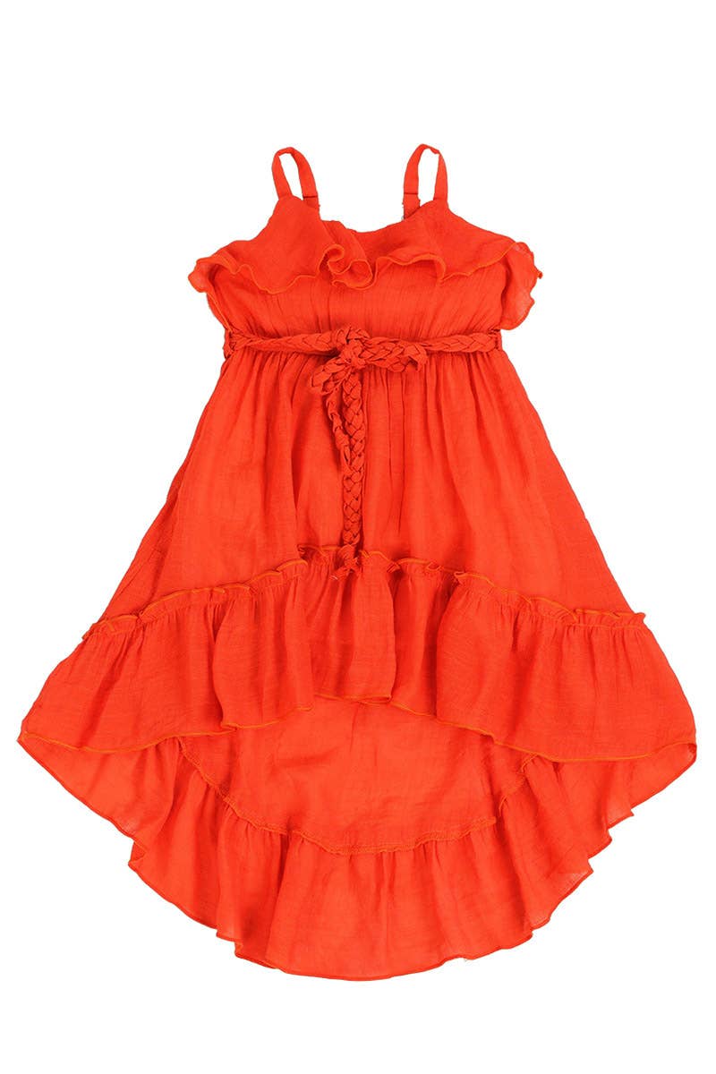 SISSYMINI - Vente Robe – enfant - Robe Hi-Lo en mousseline de coton doux BEACH BEAUTY à volants | LL300