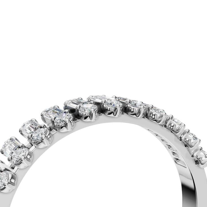 PureYou Jewelry - Vente Bague avec plusieurs pierres - Bague demi-éternité en or 14 carats avec diamants, bague empilable avec diamants2