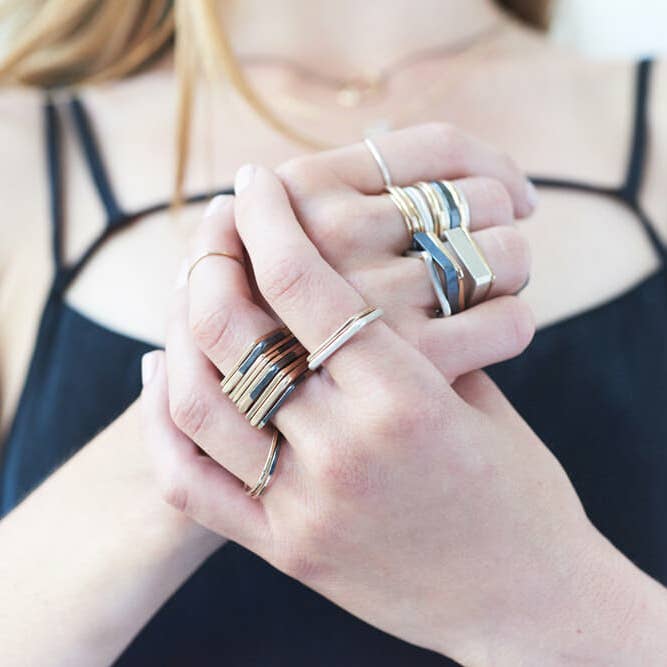 Colleen Mauer Designs - Wholesale Band/Stacked Ring - 1mm Wide Monotone Stacking Ring21