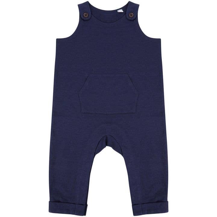 Soft Navy Organic Cotton Dungarees for wholesale by Fred & Noah