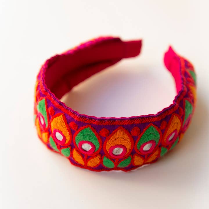 Handmade Embroidered Flowers Cotton Base Headband for Women for wholesale by Nest Factory