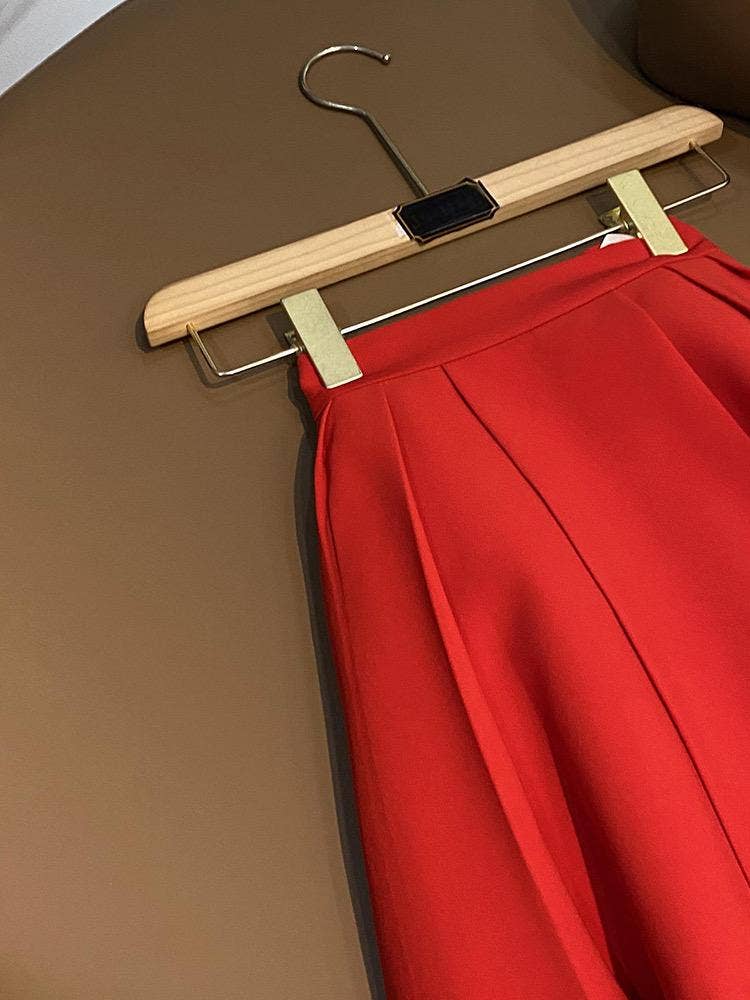 Röd SY389 Trendigt sommarlinne och A-linjekjolset för kvinnor för wholesale på Faire7