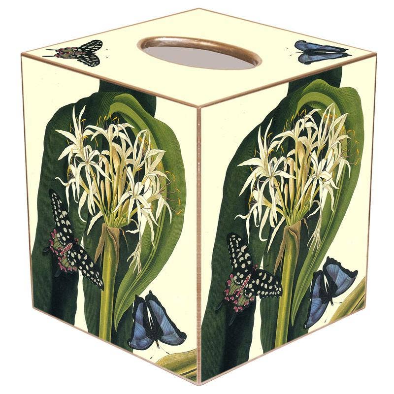 Marye-Kelley – Engroshandel Tissueboks – Liljer med Butterfly Tissue Cover Box0