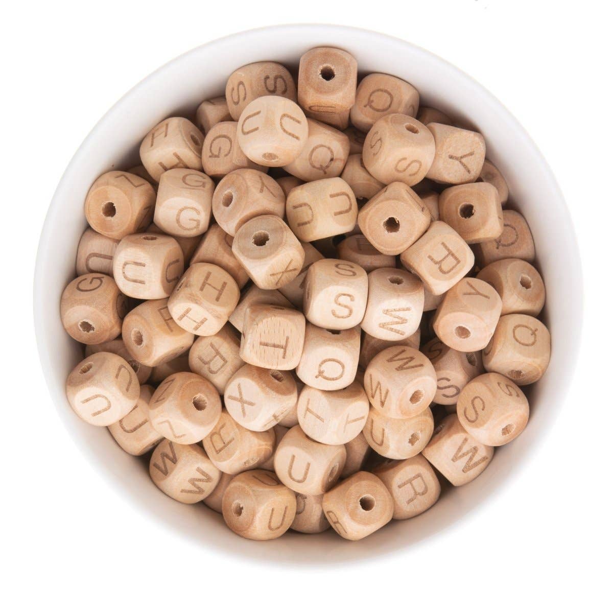 Cara & Co Silicone Craft Supply - Wholesale Craft Supplies - Alphabet Beech Wood Beads4